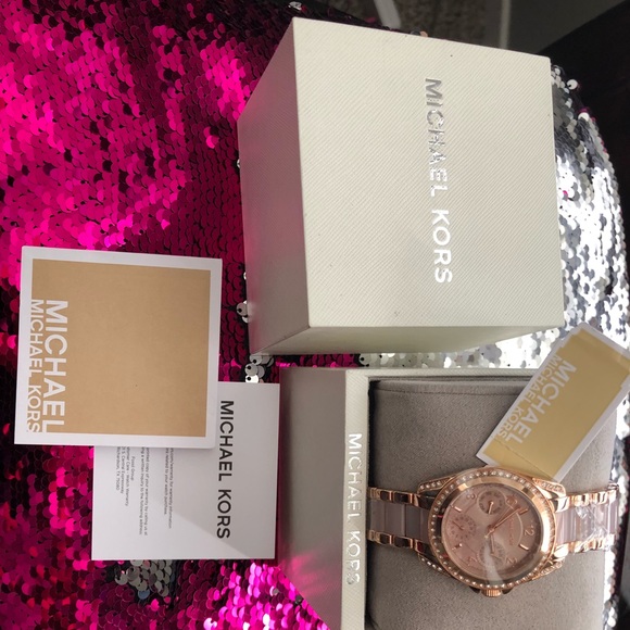 Rose gold MK watch